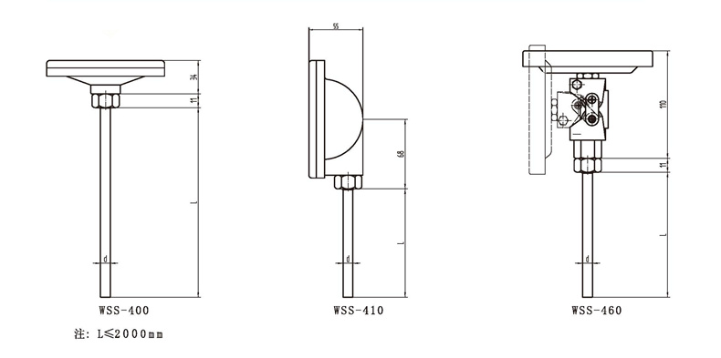 WSS工業(yè)雙金屬溫度計(jì)（通用型無固定裝置）_http://m.fangxinge.com.cn_雙金屬溫度計(jì)_第3張
