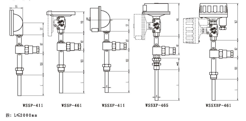 WSSX工業(yè)雙金屬溫度計（一體化型螺紋式）_http://m.fangxinge.com.cn_雙金屬溫度計_第3張